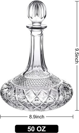 Wine/Whiskey Decanter with Stopper, Top Shelf Collection, Decanter with Luxurious Box, Elegant Gift/1500ml