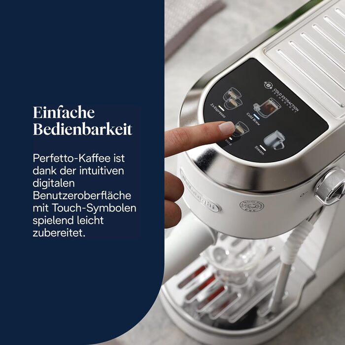 Еспресо-машина De'Longhi Style EC 685.B Dedica 2025 з професійним капучинатором, 1 л резервуар, для кави та ESE Pads, 15 см ширина