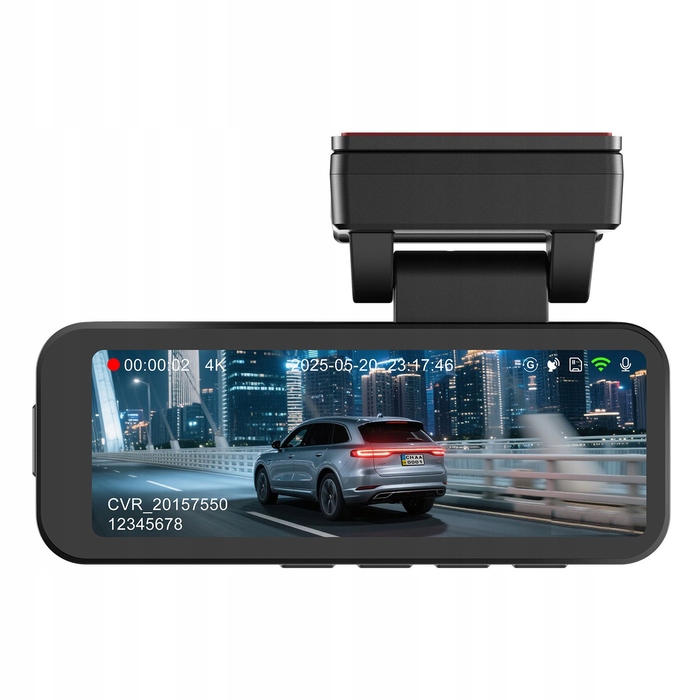 Автомобільний відеореєстратор 4K з GPS, Wi-Fi, G-сенсором та нічним баченням, передня та задня камери HD