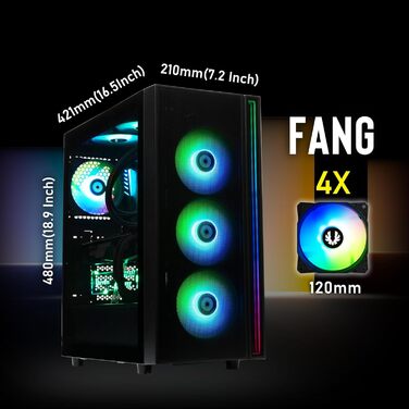 Корпус ПК Mid Tower BITFENIX Fang ARGB (Чорний)