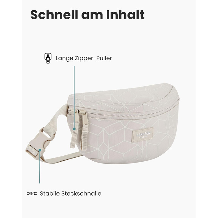 Чоловіча/жіноча поясна сумка LARKSON Finn - стильна гірчаста сумка на пояс для спорту, відпочинку, міста, фестивалів, кросбоді з водонепроникним піском