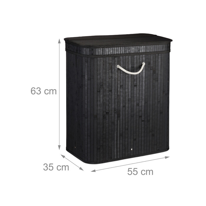Relaxdays Bamboo Laundry Basket, Square
