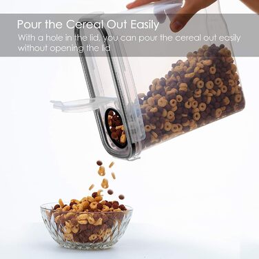 Набір контейнерів для зберігання Vtopmart 4L, 4 шт. з герметичними кришками, для круп, мюслі, BPA-free, з ручкою та етикеткою