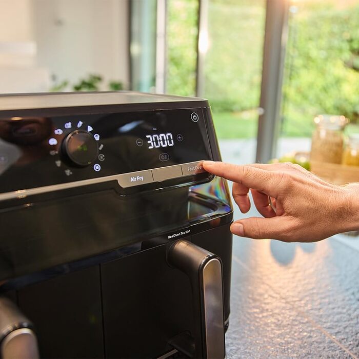 Фритюрниця електрична Braun TwinCook 3 TD3030IBK, 8л (2 камери, 4л+4л), чорна. Airfryer з синхронізацією, 8 програм, без PFAS, з оглядовим вікном, 2850 Вт