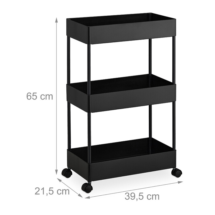 Relaxdays Rolling Cart with 3 Tiers