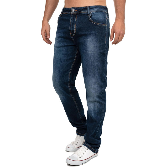 Чоловічі джинси Cipo & Baxx: стильні темно-сині джинси з еластаном, 5 кишень, контрастна вишивка (31W/34L, розмір 43)