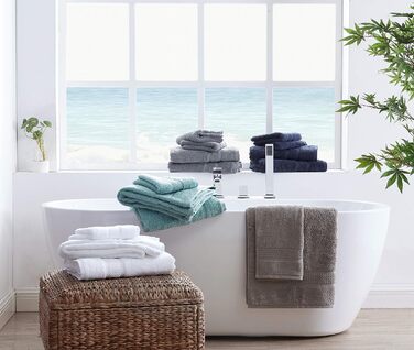 Nautica - 6 Piece Bath Towel Set, absorbent & colorfast cotton, towel set, fashionable bathroom decoration, Öko-Tex Certified (Ocean Turquoise, 6 Piece) 6 Piece Turquoise