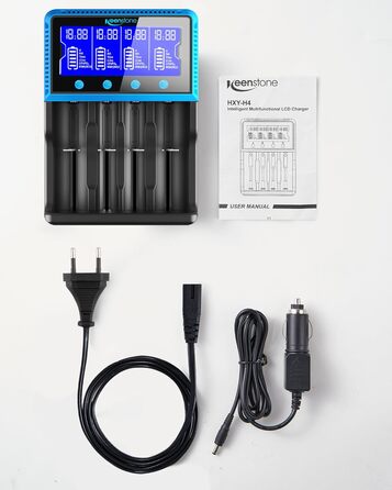 Універсальний зарядний пристрій для акумуляторів 18650 з 4 слотами, LCD смарт-зарядка Ni-MH/Ni-CD AA/AAA, Li-Ion/LiFePO4/IMR (10440-26650)