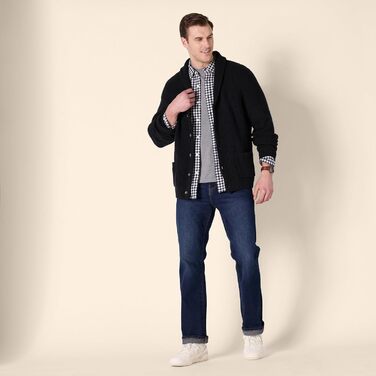 Кардиган чоловічий з коміром-шарфом Amazon Essentials, довгі рукави, чорний