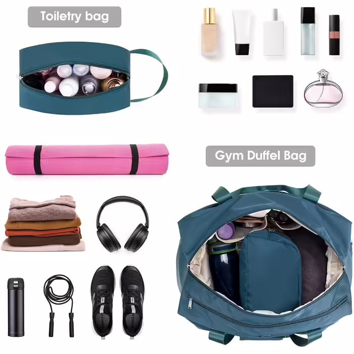 Sport Bags Classic with Shoe Compartment and Wet Compartment Portable Overnight/Weekend Bag Travel Bag Yoga Bag for Women and Men Gym Bag (Teal)