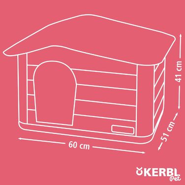 Kerbl Cat House Paola Eco (Cat Shelter UV and Weather Resistant, Cat Cave Indoor and Outdoor, Pet House, 60 x 51 x 41 cm, grey-green/brown) 81341
