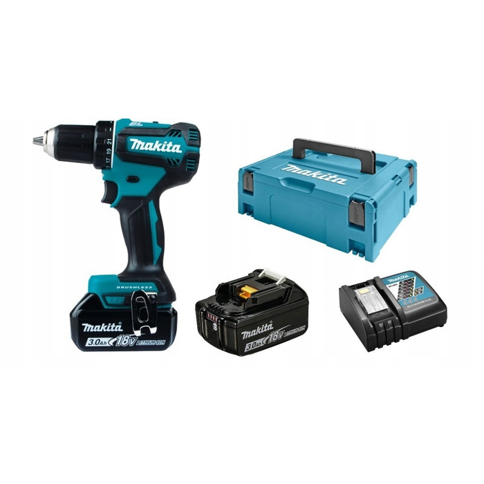 Безщітковий дриль-викрутний Makita DDF485RFJ 18V, 2x3.0Ah