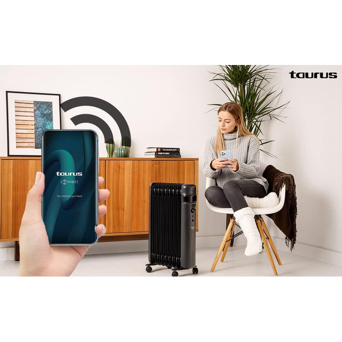 Масляний радіатор Taurus Agadir Connect 2500, чорний - розумна система керування