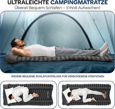 Спальні килимки та спальні мішки SereneLife – водонепроникні та міцні, для кемпінгу, трекінгу та відпочинку на природі (сірий)