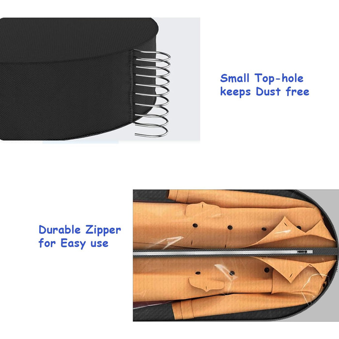 Чохли для одягу, дихаючі, 100 см (4 шт.) для костюмів, захисні мішки для зберігання з 10 см прорізом, прозоре вікно, пилонепроникні, мішки для одягу, захист для костюма, пальто