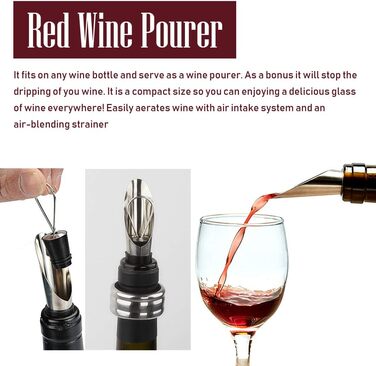 Набір для відкриття вина в дерев'яній коробці, подарунковий, люкс, професійний сомельє, з відкривачем, кришками, аксесуарами для вина (Style 02)