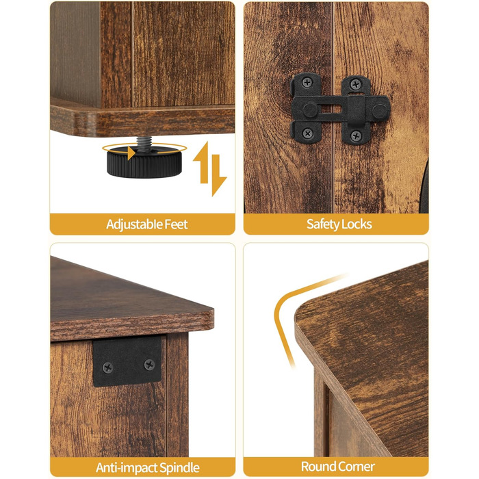 Клітка для собак Hzuaneri, 108 см, 3 двері, сучасний дизайн, для дому, міцна, 108x64x76 см, вінтажний колір, DFC86001B