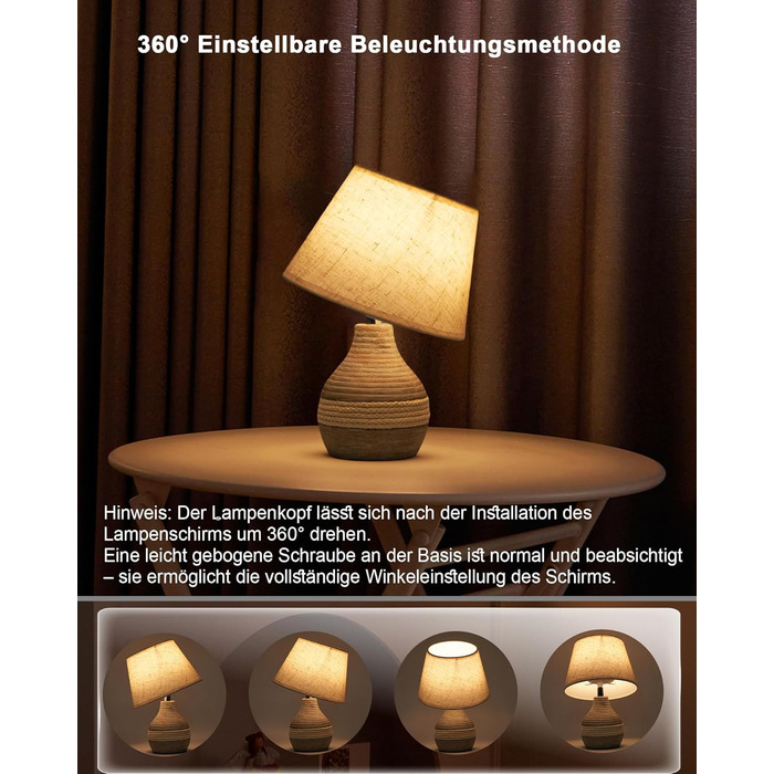 Бездротова керамічна настільна лампа з таймером, димером, лляним абажуром, пультом дистанційного керування, акумуляторна, в стилі Mid Century Modern