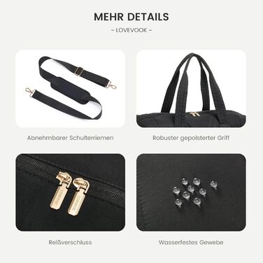 Сумка-мішок LOVEVOOK для подорожей, клініки, пологового будинку, ручної поклажі, 52x38x25 см, 50 л, з відділенням для взуття та косметичкою, бежевий