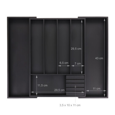 Relaxdays Extendable Bamboo Cutlery Box