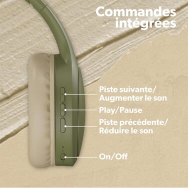 Бездротові навушники T'nB, складні, з пасивною шумоізоляцією, Bluetooth, стерео, мікрофон, до 30 годин роботи, зелені