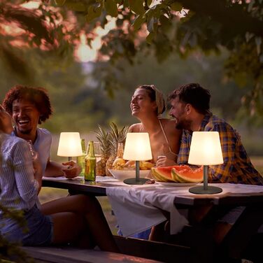 Акумуляторний світлодіодний настільний світильник MALUX з димером, теплий/холодний світ (3000K/7500K), водонепроникний IP44, сірий - для дому та саду