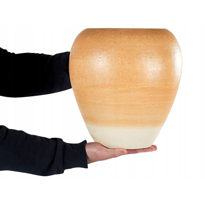 Декоративна керамічна ваза SKIONE, 34 см, світло-коричнева