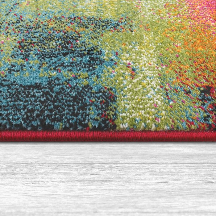 Paco Home Rug Living Room Bedroom Teen Room Short Pile Modern Vintage Abstract Patterns, Size: 80x150 cm, Color: Multicolor 3