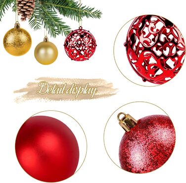 Набір прикрас для ялинки Homewit 105 шт. Золотий, пластикові ялинкові кулі з гачками, набір ялинкових прикрас для дому