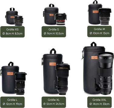 Водонепроникний чохол для об'єктива C-Rope з водонепроникною блискавкою - захисний мішечок для камери - преміум чохол для об'єктива - XS