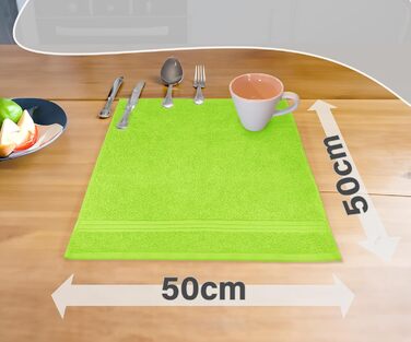 Lashuma 4-Piece Set of Small Kitchen Towels 50x50 cm, Linz Kitchen Towels for Hands Green