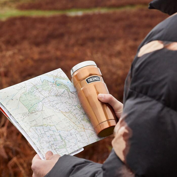 Термокружка Thermos King Reise, нержавіюча сталь, 470 мл, колір полуниця, 8.3 x 8.3 x 20 см