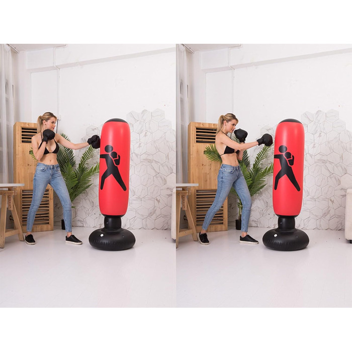 Стенд-боксерський мішок для дітей та дорослих, 160 см, червоний. Підходить для боксу та кікбоксингу