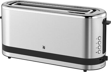 WMF Kitchenminis Long Slot Toaster with Roll Attachment, 2 Slices, XXL, Bagel Function, 7 Browning Levels, 900W, Toaster Stainless Steel Matte
