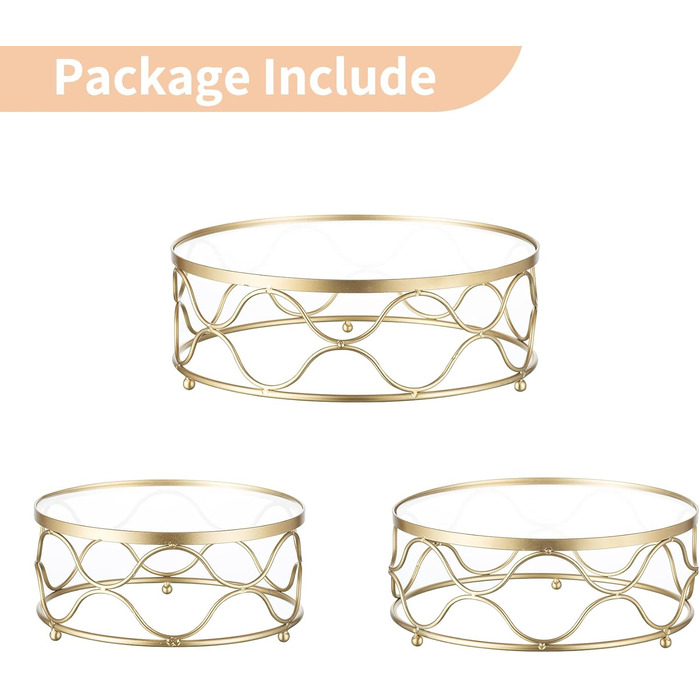 NUPTIO Тортниця кругла: металева підставка для тортів та тістечок 30 см з акриловою платформою для весілля, дня народження, дитячого свята, декорування