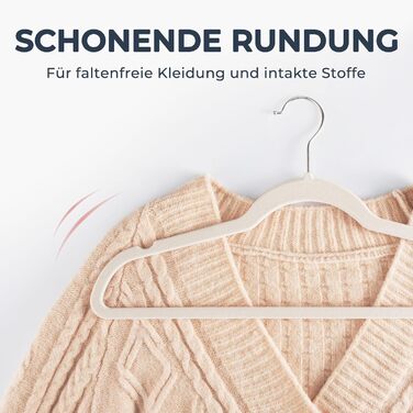 Набір вешалок для одягу HOUSE DAY, 50 шт., велюрова поверхня, нековзкі, обертаються на 360°, для сорочок, костюмів, пальто, светрів, штанів, білі