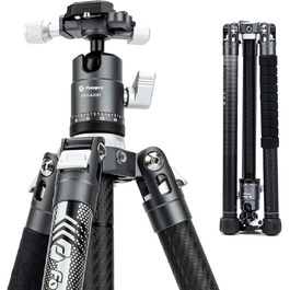 Штатив Fotopro X-Aircross 3 з вуглецевого волокна, 152 см, з кульковою головкою для панорами, 0.94 кг, для DSLR, з сумкою, максимальне навантаження 10 кг, сірий