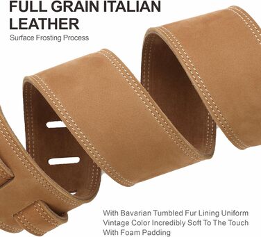 Накладка для гітари Nefelibata з повного нубуку, 76 см, з підкладкою з піни та петлею для кабелю, для акустичної, бас та електрогітари - Хакі