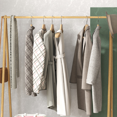 HOMCOM Bamboo Wardrobe Rack, Clothes Rack with Shelves and Hooks, Clothes Rail, for Entrance Hall, Living Room, Bedroom, 116 x 43.5 x 160 cm, Natural Wood | Aosom