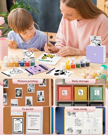 Phomemo Mini Drucker: Портативний термальний фотодрук, USB, сумісний з Android/iOS, для щоденників, навчання, DIY, зелений, M02, з рулоном паперу