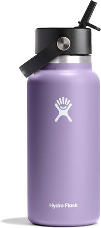 Hydro Flask - Water Bottle (32 oz) - Vacuum-Insulated Stainless Steel Water Bottle with Flex Straw Lid - Wide Mouth - (Moonshadow, 30 ml)