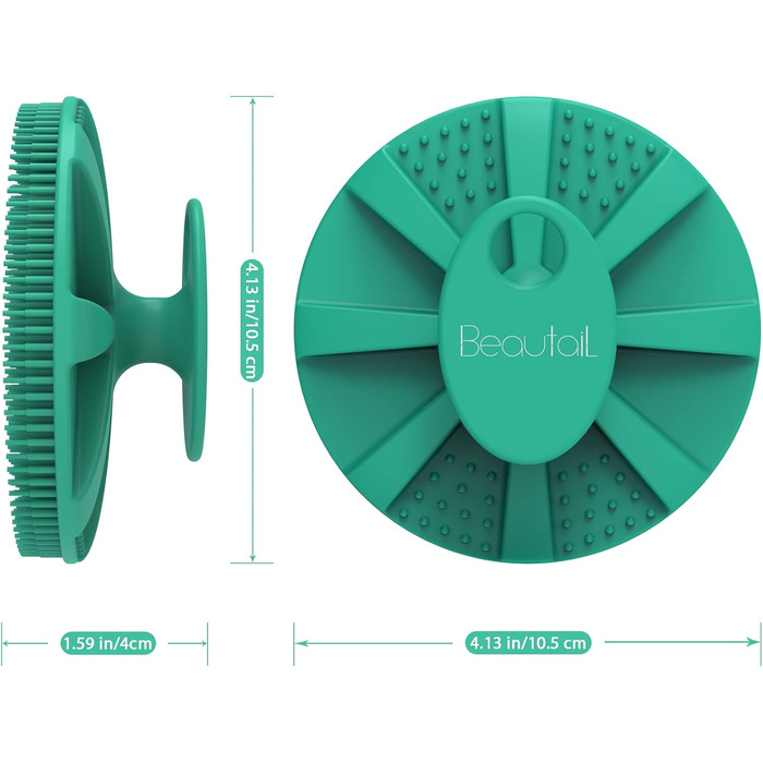 Силіконова щітка для тіла BEAUTAIL, м'яка пілінг-щітка для тіла, для жінок та чоловіків, чутлива шкіра, 1 шт. (Зелена)
