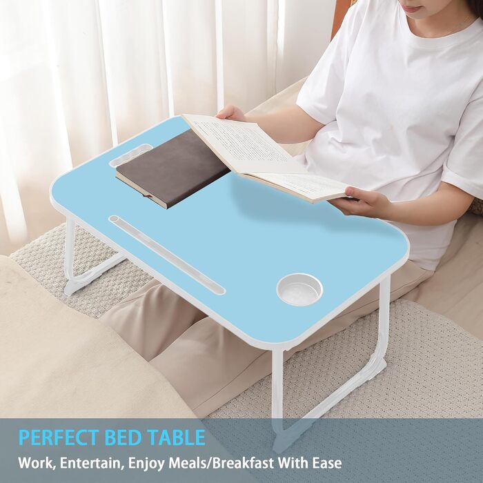 Зручний столик-підставка для ноутбука та їжі в ліжко/на диван (Blue)