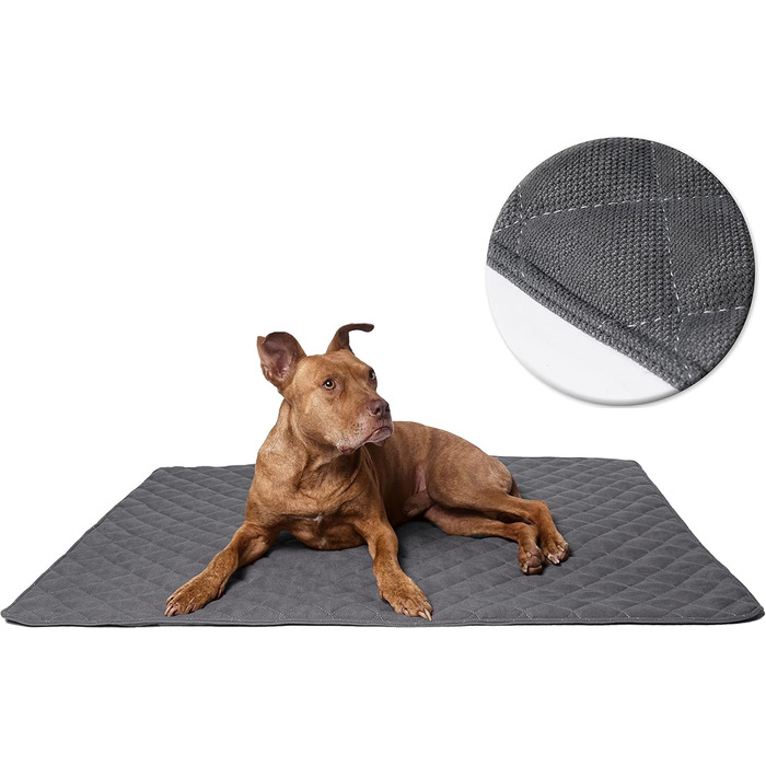 Подушка для собак ручної роботи, килимок, ковдра для собак середніх та маленьких порід, можна прати до 90ºC, захист дивану, для домашніх тварин, собак та котів (L 98x97x3 см, Антрацит/Сірий) L 98x67x3 см Антрацит / Сірий