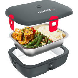 Електрична термобокс Faitron HeatsBox Style, 90 Вт: підігрів їжі для дорослих та дітей, з нержавіючою сталею та герметичним кришкою