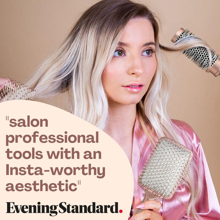 Щітка для волосся без заплутування - розпушувальна щітка для жінок - подарунок - Paddle Brush - м'які щетинки для волосся та шкіри голови - для всіх типів волосся (Матове Червоне Золото)