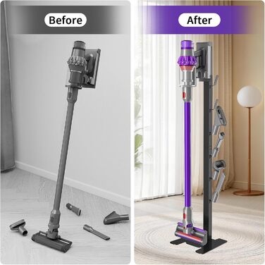 Підставка для пилососа сумісна з Dyson V15, V11, V10, V8, V7, V6: док-станція, органайзер, чорний колір