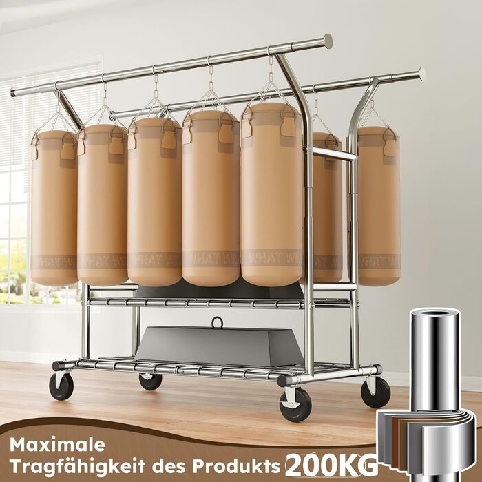 Підвісна шафа для одягу з висувною конструкцією та двома сітчастими полицями, максимальне навантаження 200 кг, великий об'єм для зберігання одягу та аксесуарів