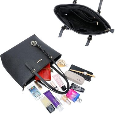 Сумка жіноча Gallantry Paris шопер з блискавкою для документів A4, чорна