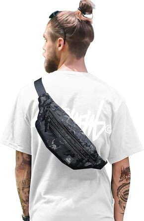 Чоловіча та жіноча поясна сумка Bauchtasche SZSYCN, фанна-пак, чорний камуфляж для спорту, прогулянок, подорожей